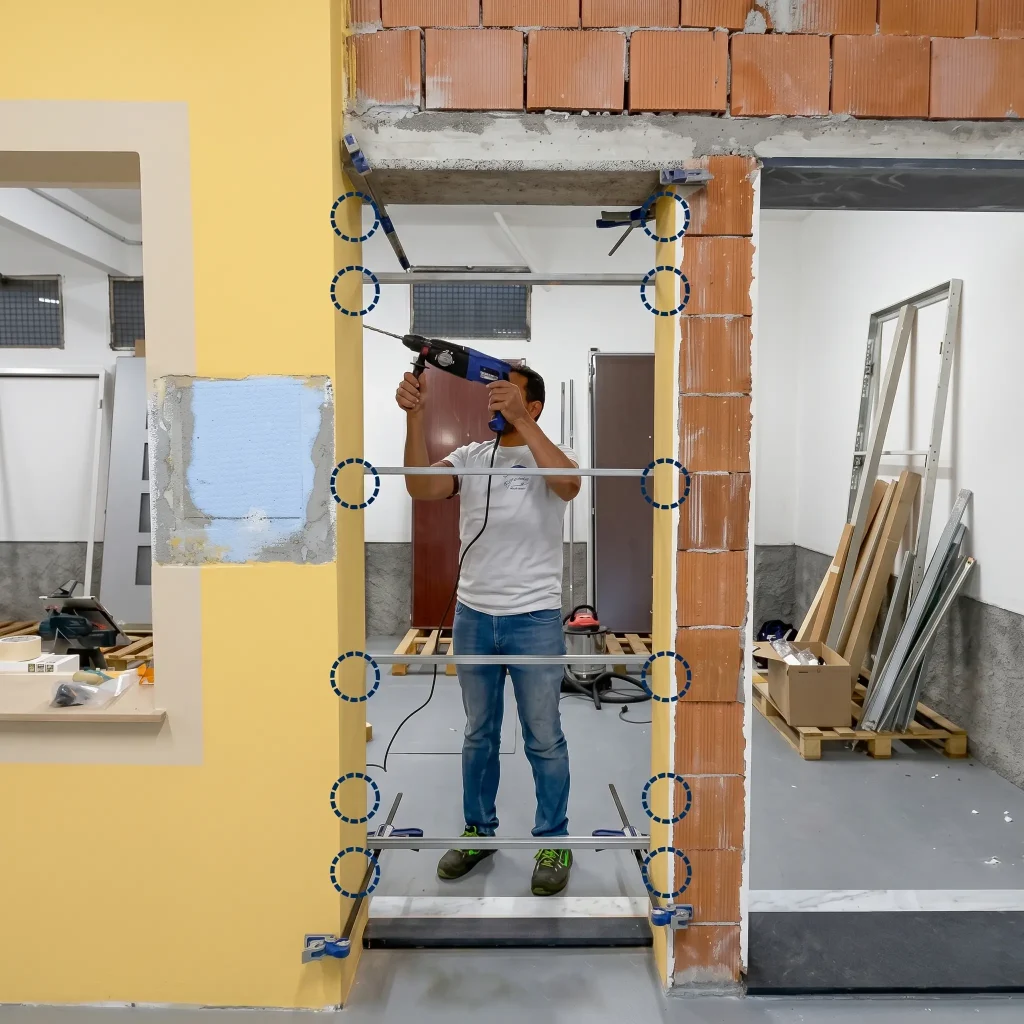 installazione controtelaio con barre filettate