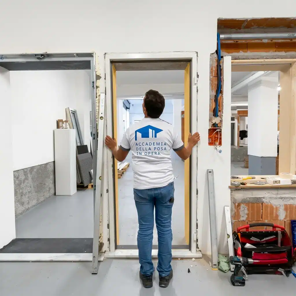 installazione telaio porta blindata